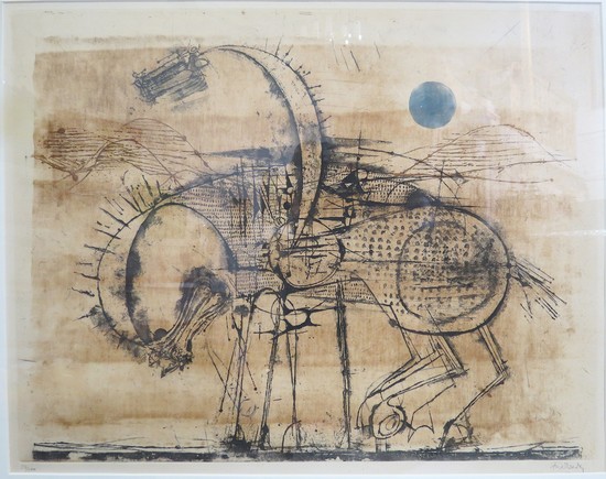 Johnny Friedlaender Trojan Horse Etching
